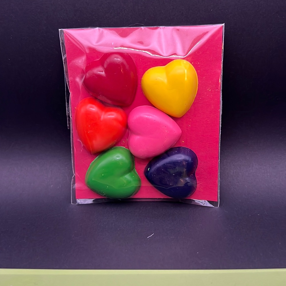 Upcycled Heart Shaped Crayons - pack of 6